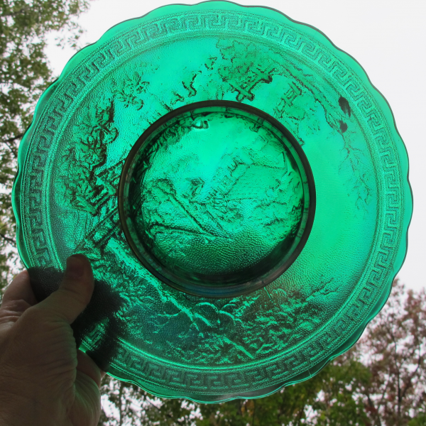 Summit – Imperial Emerald Green Homestead Carnival Glass Plate