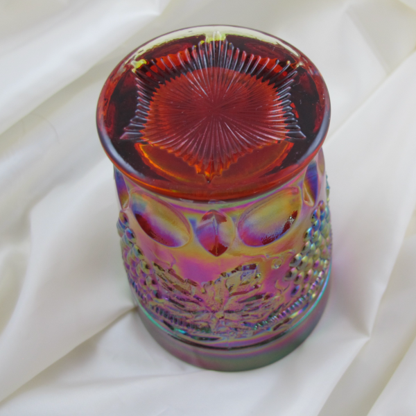 St. Clair Red Grape & Cable Carnival Glass Tumbler