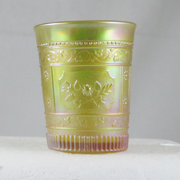 Terry Crider Pastel Marigold Willow Oak EAPG Carnival Glass Tumbler Whimsy