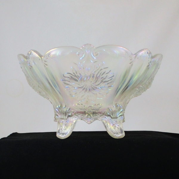 Antique Dugan Dahlia White Carnival Glass Master Bowl