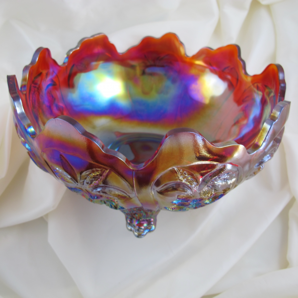 Imperial Sunset Ruby Iris Carnival Glass Master Bowl