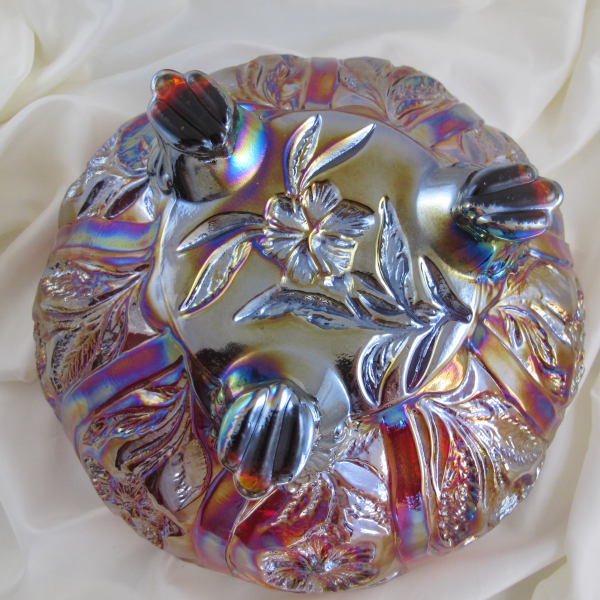 Imperial Sunset Ruby Iris Carnival Glass Master Bowl