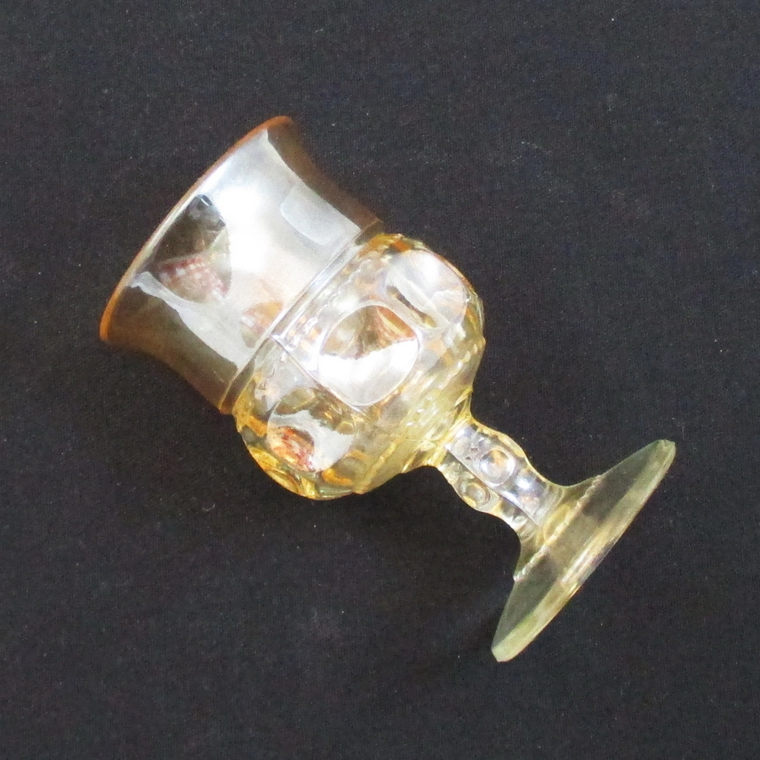 Antique US Glass Marigold Kings Crown Carnival Glass Wine Carnival Glass