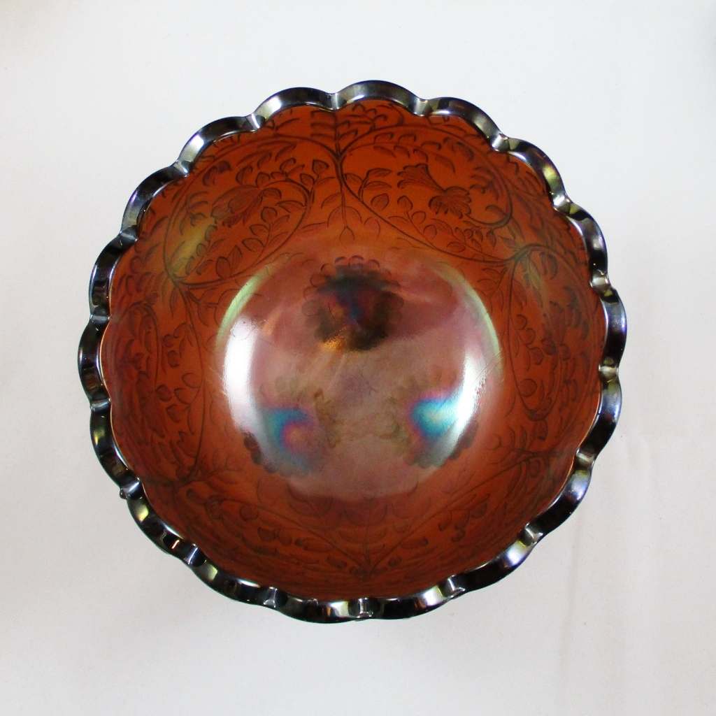 Antique Westmoreland Amethyst Louisa Carnival Glass Nut Bowl Carnival Glass