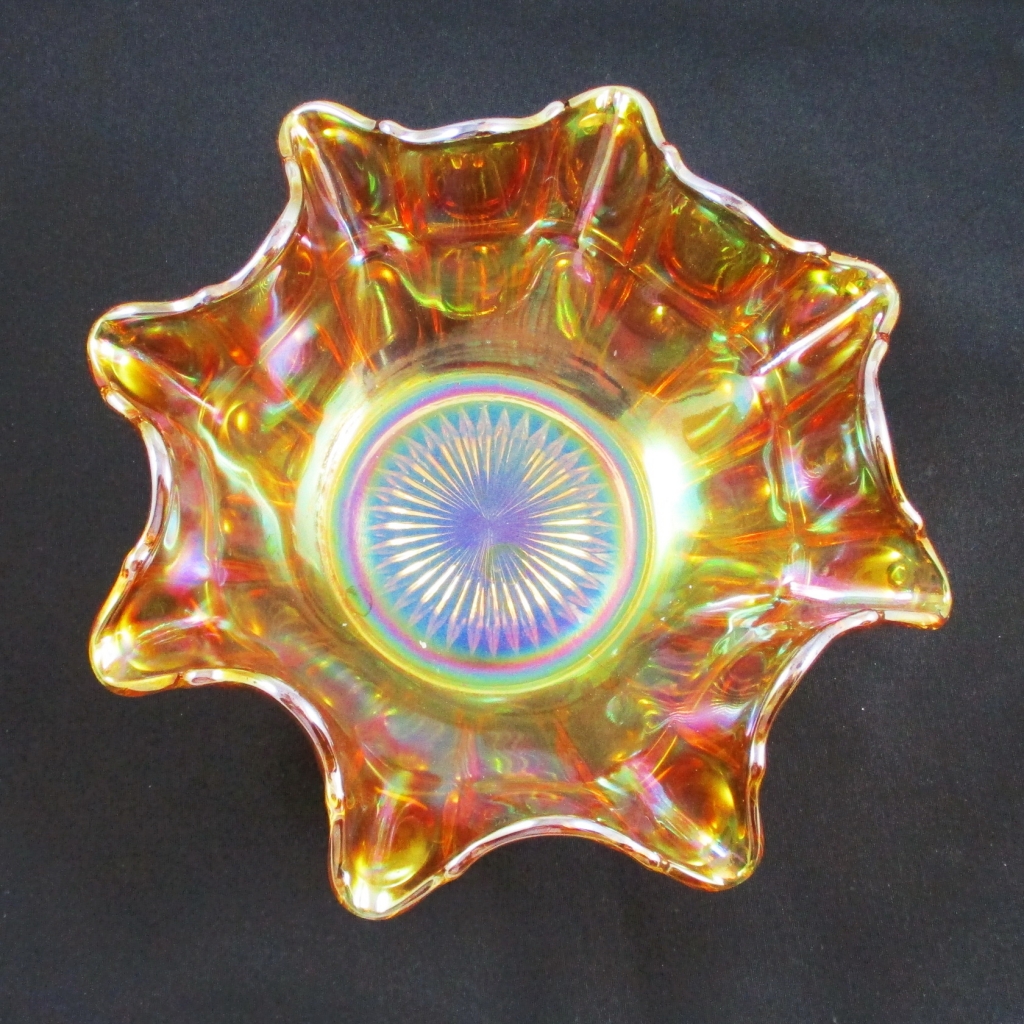 Antique Imperial Marigold Oval and Round Carnival Glass Bowl Carnival