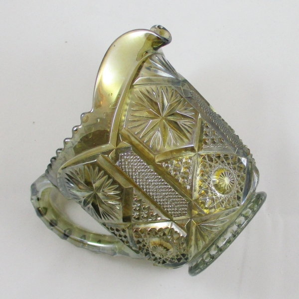 Antique Imperial Star & File Smoke Carnival Glass Creamer Cream Pitcher