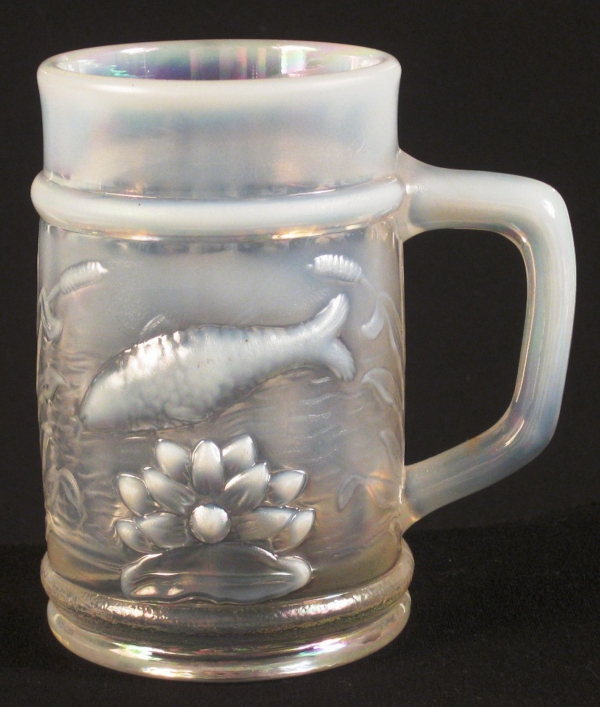 Fenton PNWCGC White Opal Carnival Glass Fisherman’s Mug