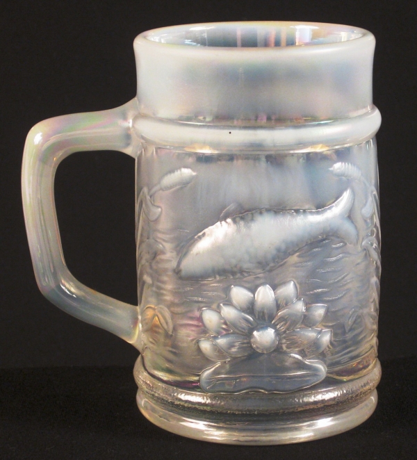 Fenton PNWCGC White Opal Carnival Glass Fisherman’s Mug