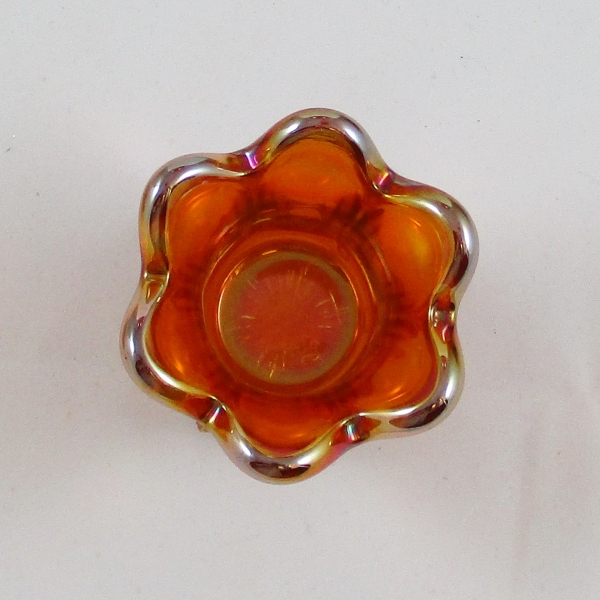Antique Imperial Flute Marigold Carnival Glass Toothpick Holder