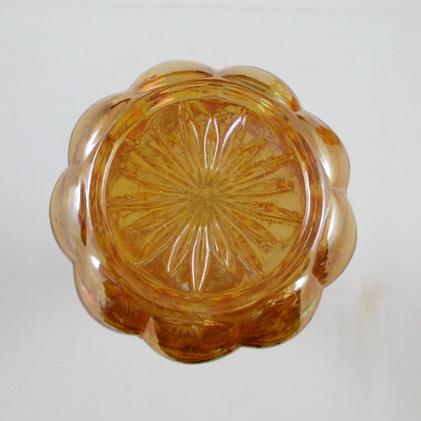 Antique Star & Fan Marigold Carnival Glass Decanter