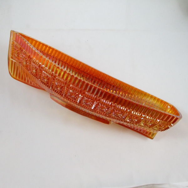 Antique Sowerby Marigold Daisy Block Carnival Glass Rowboat