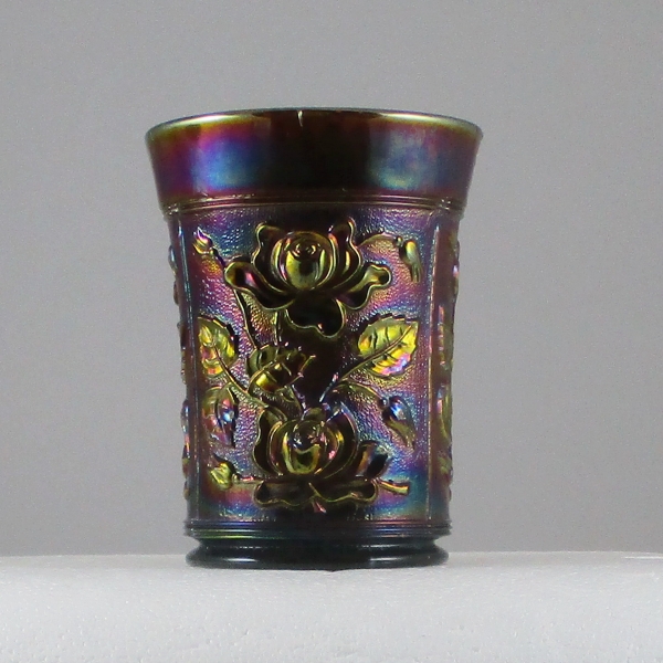 Antique Imperial Purple Lustre Rose Carnival Glass Tumbler