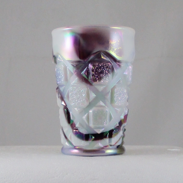 Westmoreland for Levay Purple Slag #500 Checkerboard Carnival Glass Tumbler