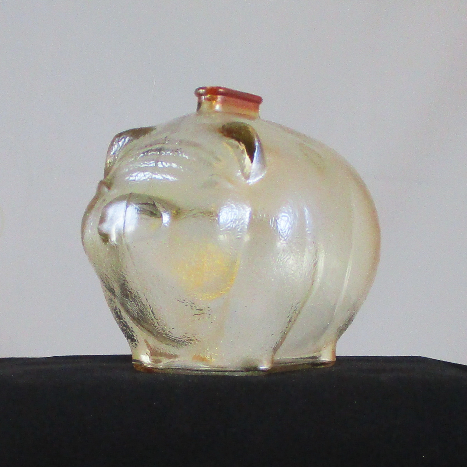 Anchor Hocking Marigold Pig Carnival Glass Large Piggy Bank Carnival
