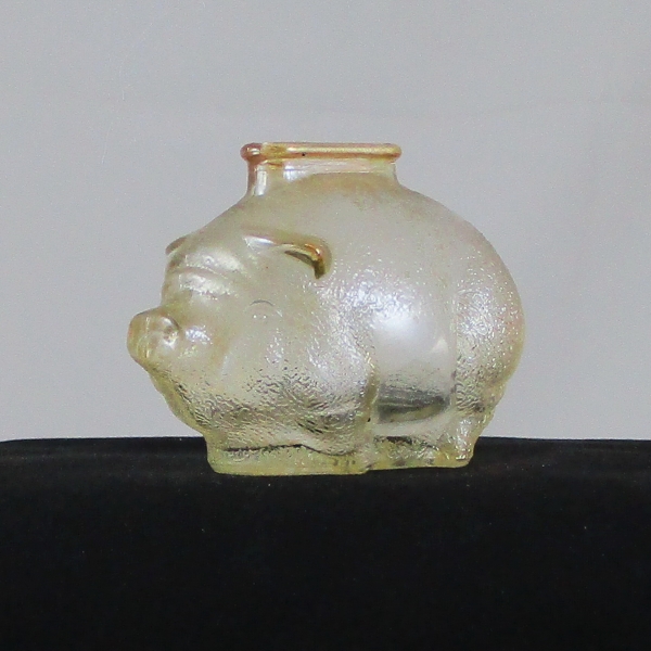 Anchor Hocking Marigold Pig Carnival Glass Small Piggy Bank