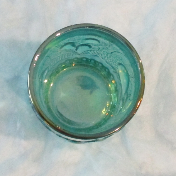 Westmoreland for Levay Turquoise Della Robia Carnival Glass Tumbler
