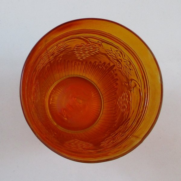 Antique Jain Grapevine & Spikes Variant Marigold Carnival Glass Tumbler