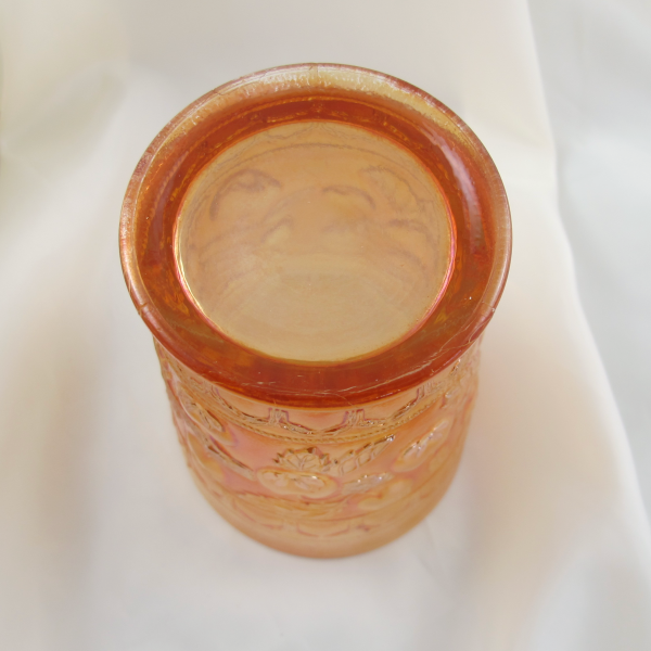 Antique Fenton Apple Tree Marigold Carnival Glass Tumbler