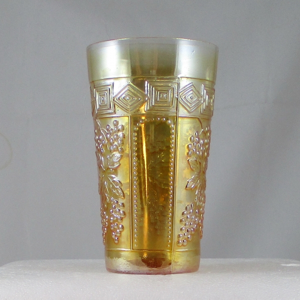 Antique Jain? Muscadine Marigold Carnival Glass Tumbler