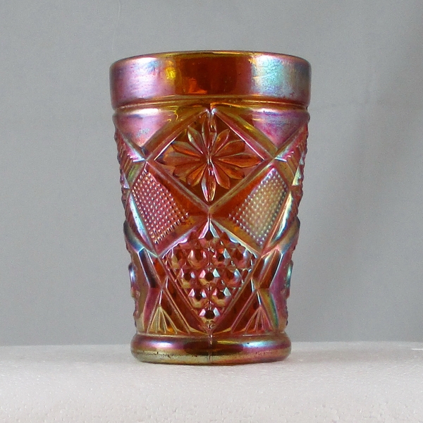 Antique South American Amber Omnibus Carnival Glass Tumbler
