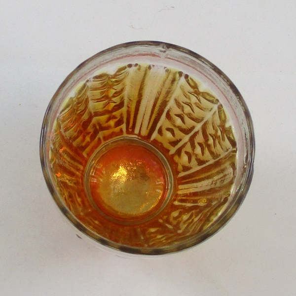 Antique Jain? Paneled Diamonds Marigold Carnival Glass Tumbler