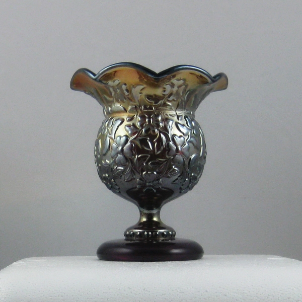 Antique Westmoreland Amethyst Daisy Squares Carnival Glass Spittoon Compote