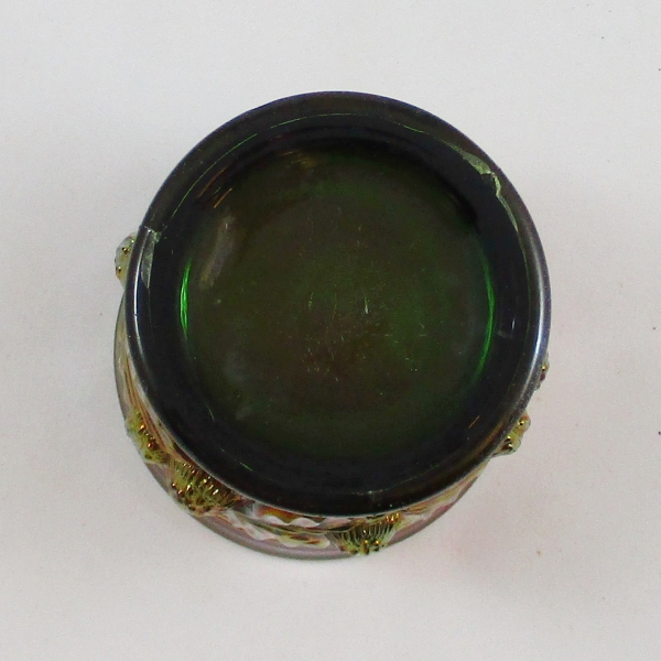 Antique Northwood Green Acorn Burrs Carnival Glass Tumbler