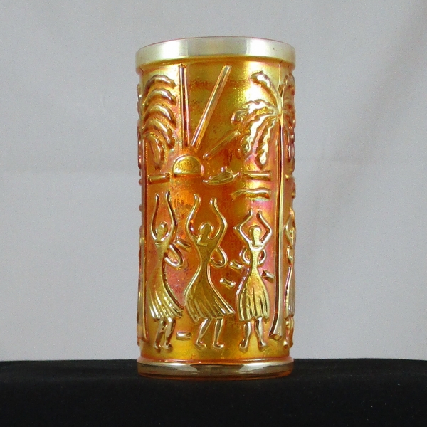 Imperial Marigold Aloha Carnival Glass Tumbler or Ice Tea