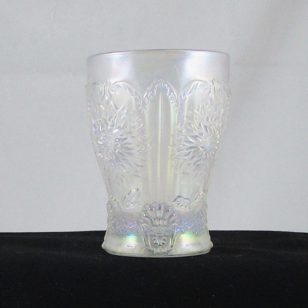 Antique Dugan Dahlia White Carnival Glass Tumbler