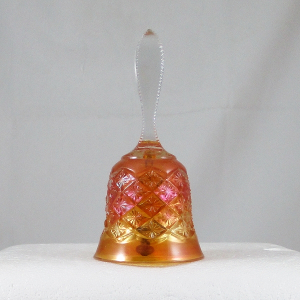 Antique Fenton Daisy Cut Marigold Carnival Glass Bell