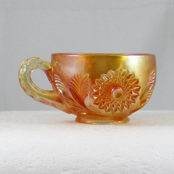 Antique Millersburg Hobstar & Feather Marigold Carnival Glass Punch Cup