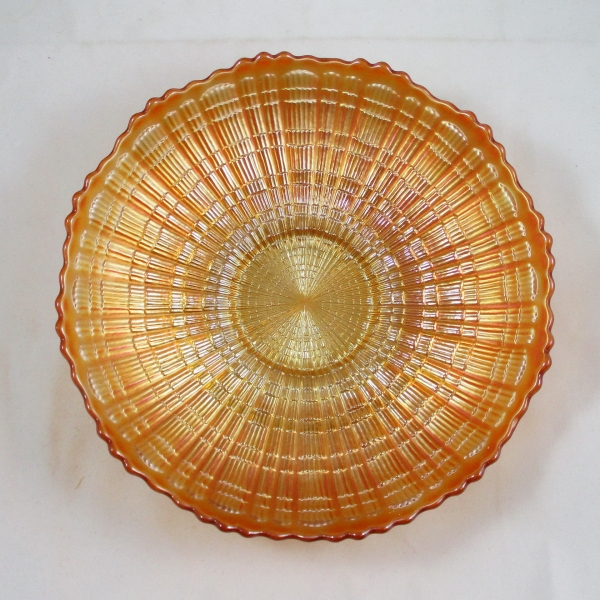 Antique Fenton Marigold Plaid Carnival Glass ICS Bowl