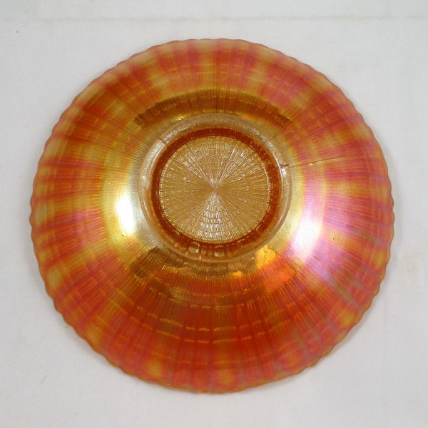 Antique Fenton Marigold Plaid Carnival Glass ICS Bowl
