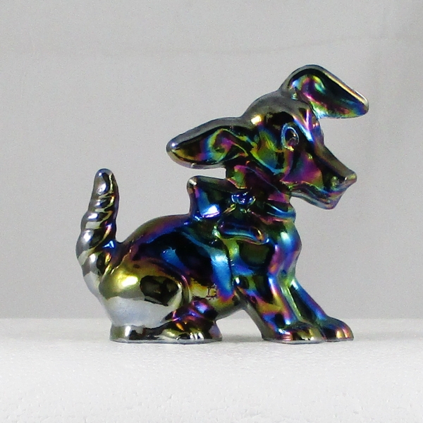 Imperial Amethyst Terrier Pup Carnival Glass Animal