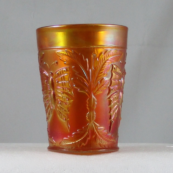 Antique Fenton Butterfly & Fern Marigold Carnival Glass Tumbler – VARIANT