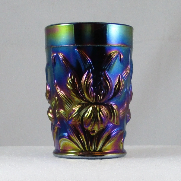 L. G. Wright Purple Heavy Iris Carnival Glass Tumbler