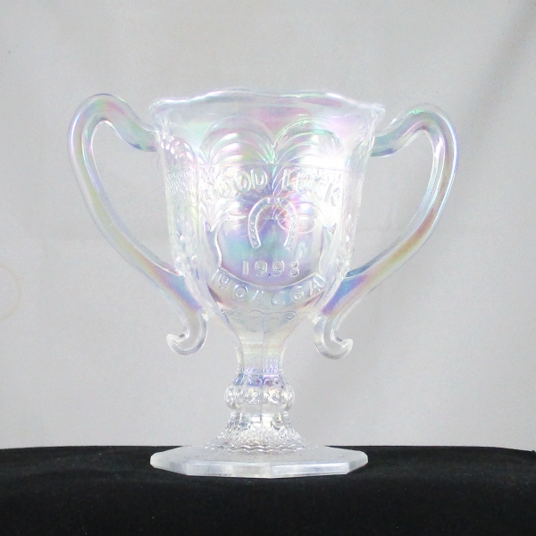 Fenton for HOACGA White Good Luck Carnival Glass Loving Cup