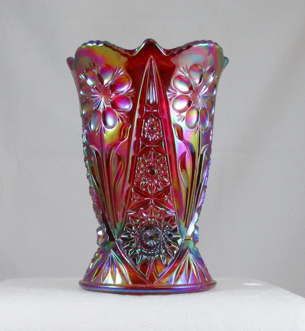 Fenton Red Four Seventy Four #4257 RN Carnival Glass Vase