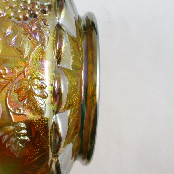 Mosser for Levay Aqua Opal Good Luck Carnival Glass Giant Rose Bowl