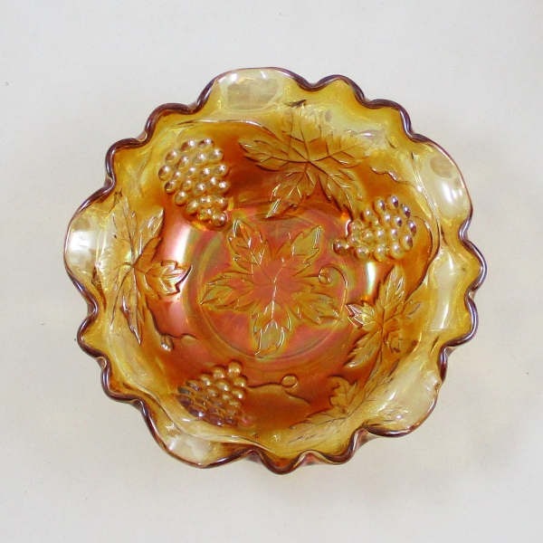 Antique Unknown Vintage Grape Marigold Carnival Glass 3N1 Sauce Bowl