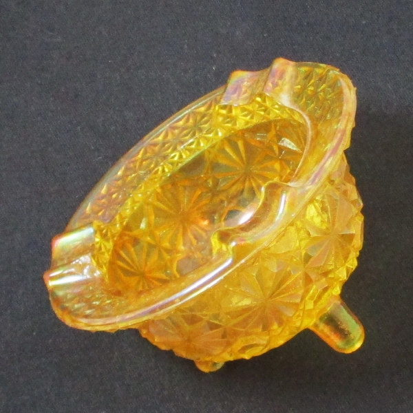 LE Smith Marigold Carnival Glass Caldron #17 Ashtray Kettle