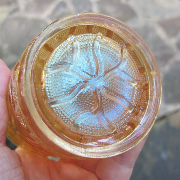 Antique Imperial Pastel Marigold Soda Gold Carnival Glass Tumbler