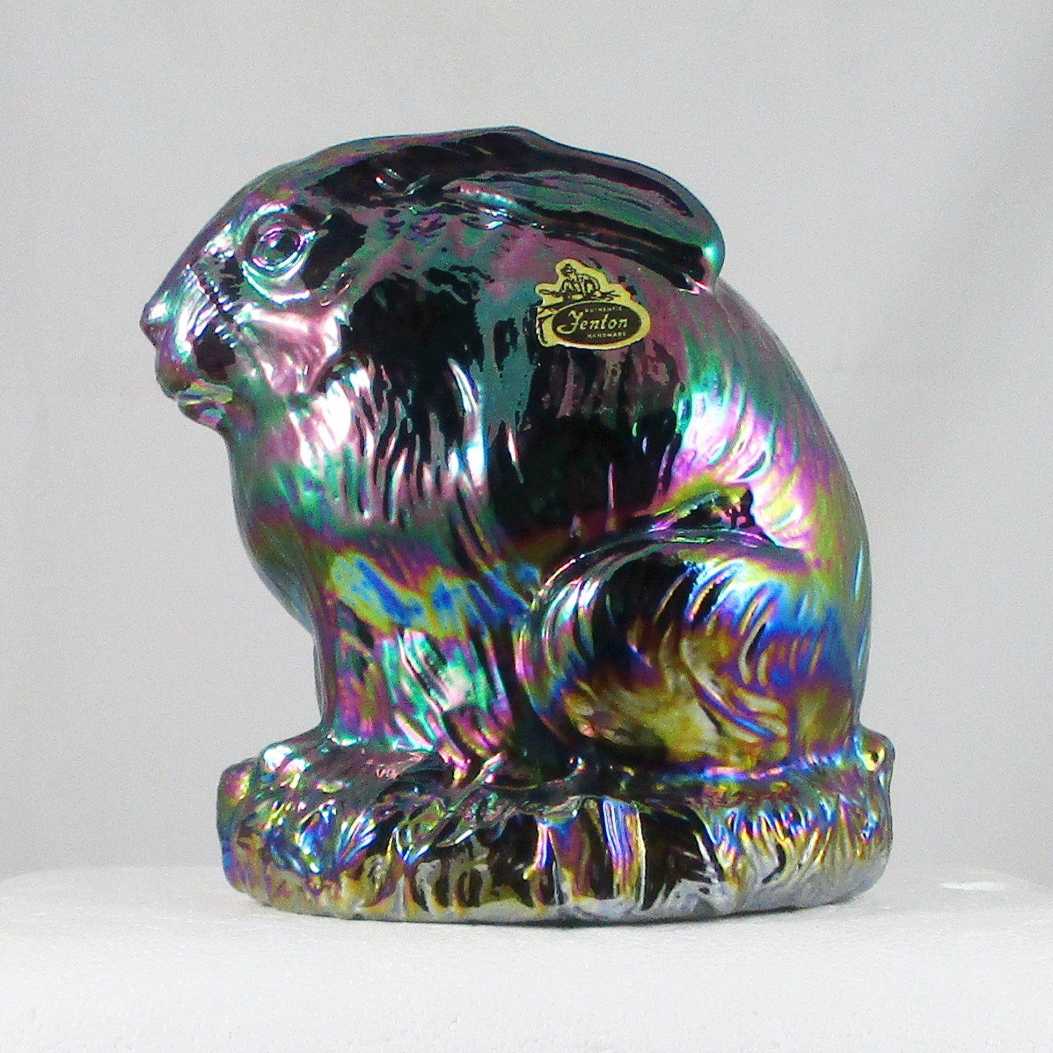 Fenton Amethyst Carnival Glass Rabbit #5174 CN Figurine / Paperweight ...