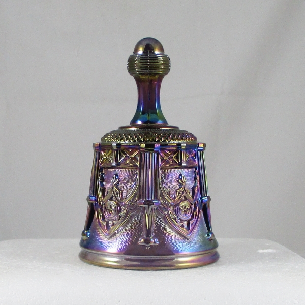 Fenton Lavender Sable Arch Carnival Glass Hand Bell