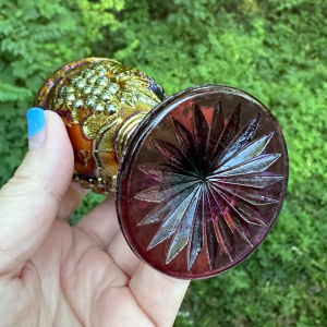 Antique Imperial Grape Lavender Light Amethyst Carnival Glass Wine Cordial