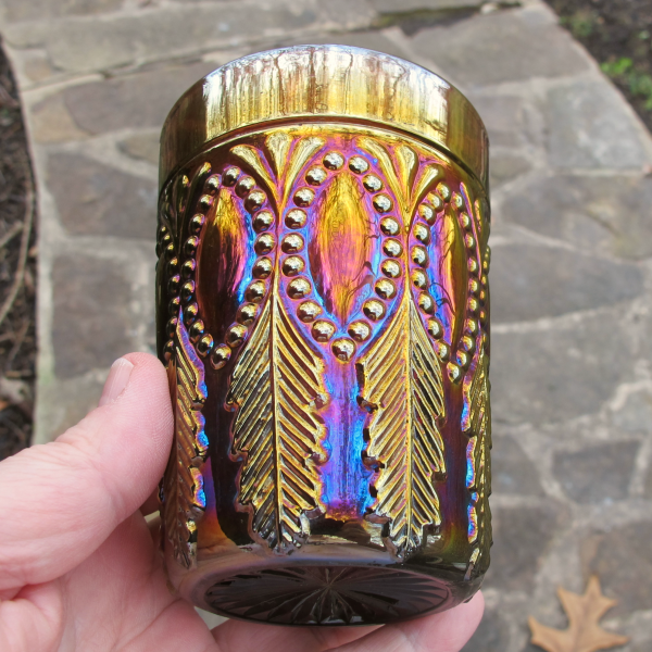 Antique Millersburg Perfection Amethyst Carnival Glass Tumbler - RADIUM