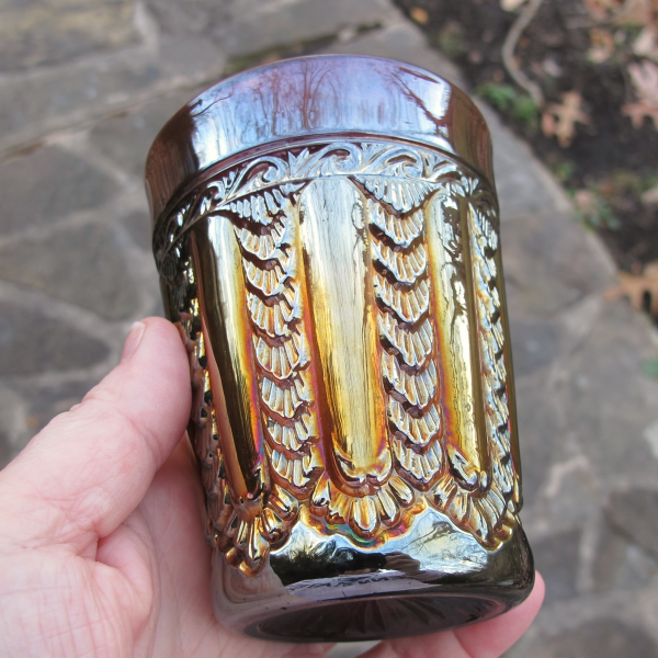 Antique Millersburg Gay Nineties Amethyst Carnival Glass Tumbler – RADIUM