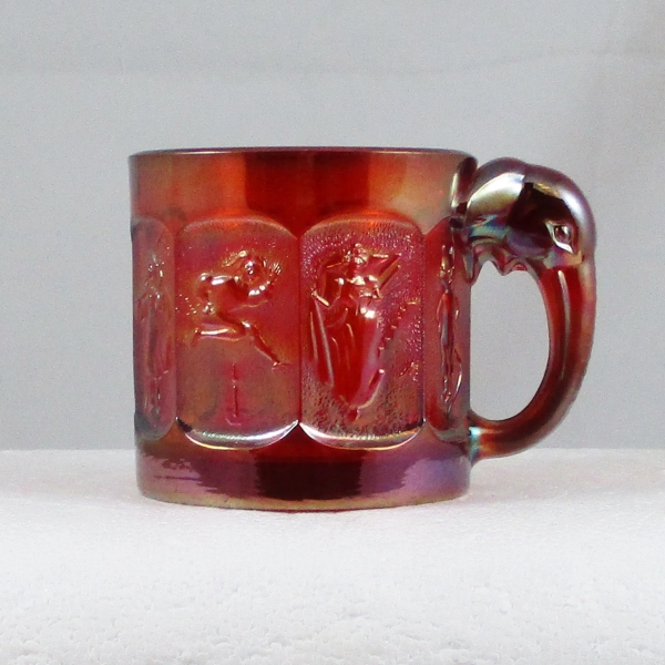 Imperial Ruby Red Storybook Nursery Rhyme Carnival Glass Mug