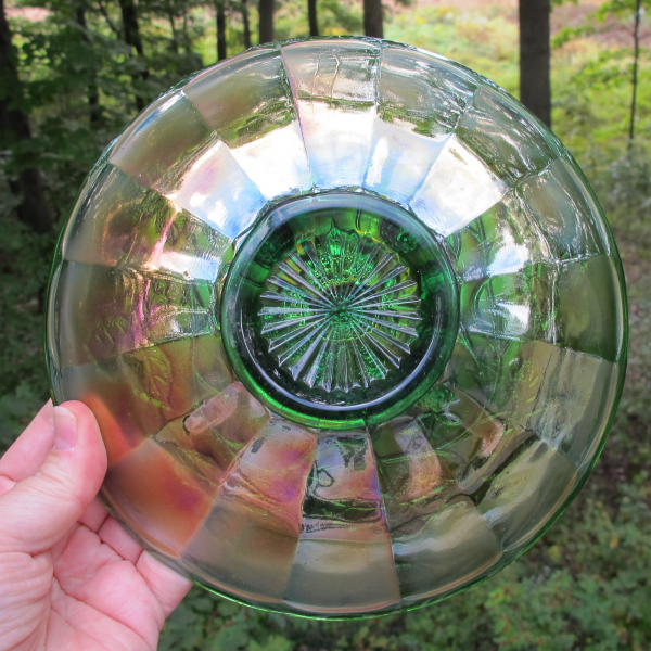 Antique Millersburg Blackberry Wreath Green Carnival Glass Plate