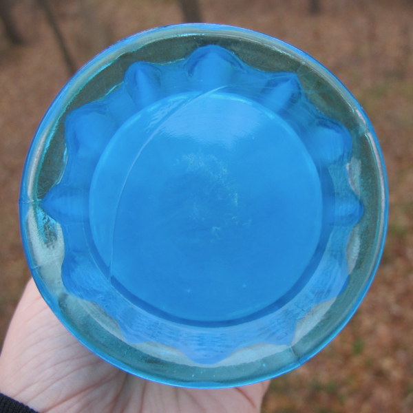 Antique Westmoreland Corinth Blue Opal Carnival Glass JIP Vase Opalescent